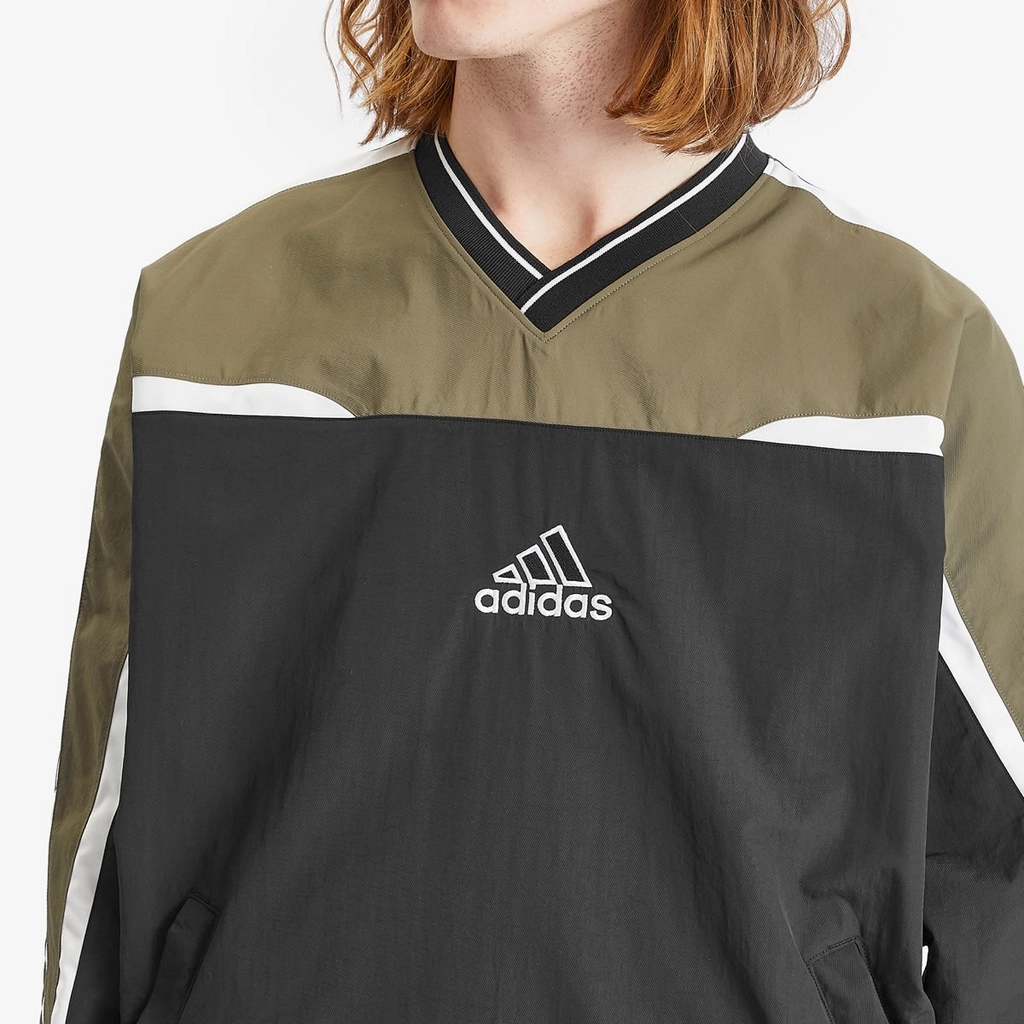 Adidas Originals Men's Cutline Pullover Crew Sweat Black/Olive Strata